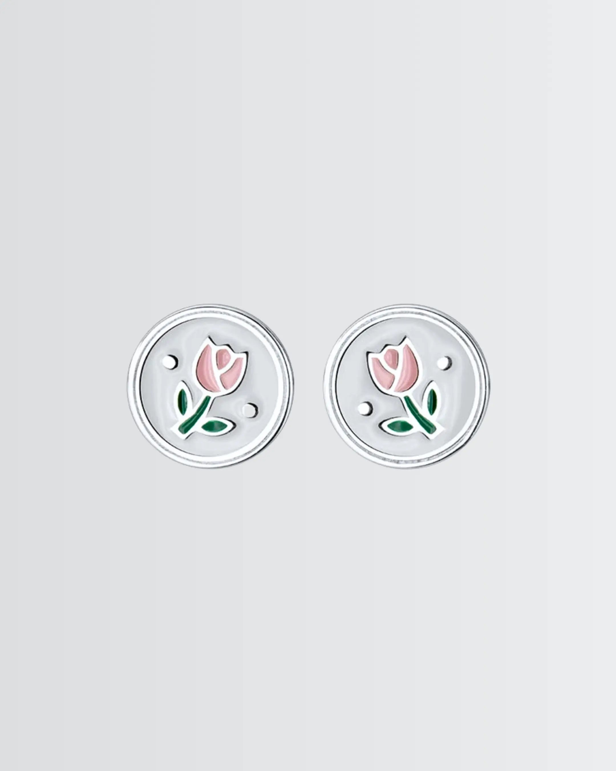 Tulip Bloom Stud -  Silver Earrings by BLINGLANE