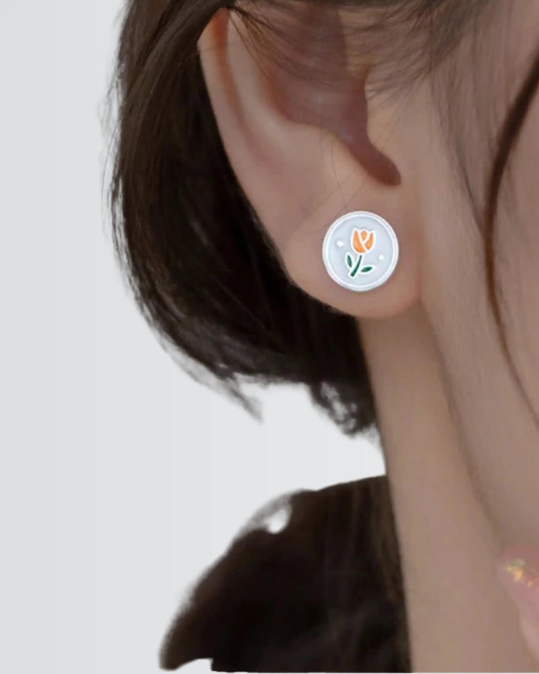 Tulip Bloom Stud -  Silver Earrings by BLINGLANE