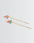 Tulip Reimagined Chain Earrings -  Silver Earrings by BLINGLANE