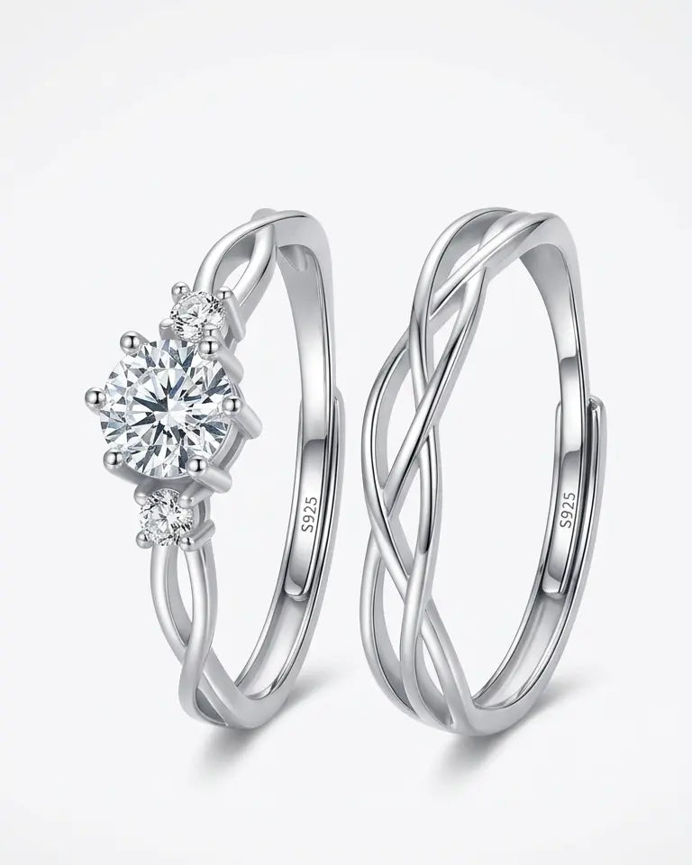 Two Souls Together Forever Love Bands - Silver Ring by BLINGLANE