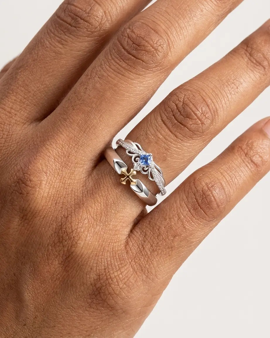 Unshaken Bond Forever Love Bands -  Silver Ring by BLINGLANE