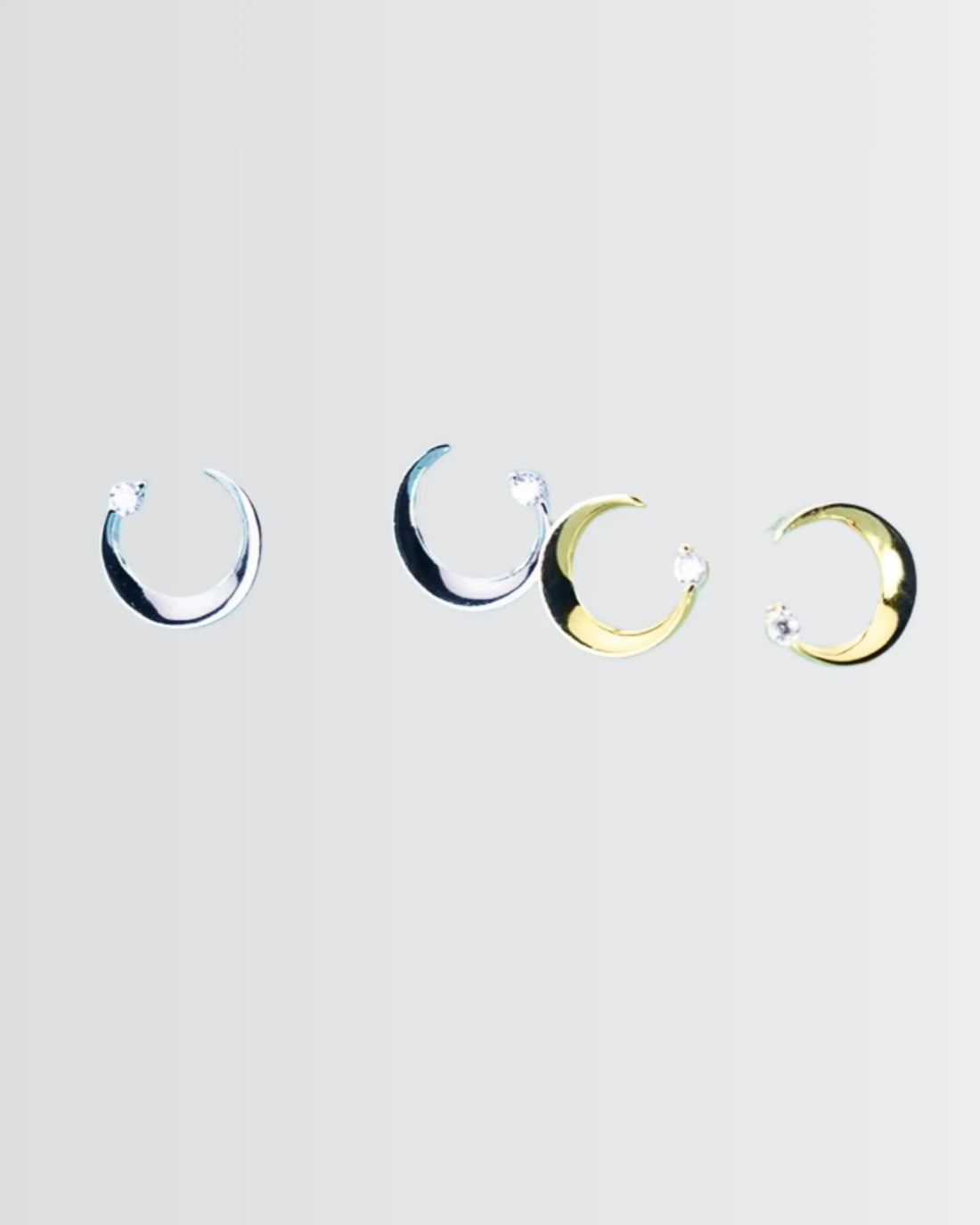 Wear The Curve Minimal Studs -  Silver Earrings by BLINGLANE