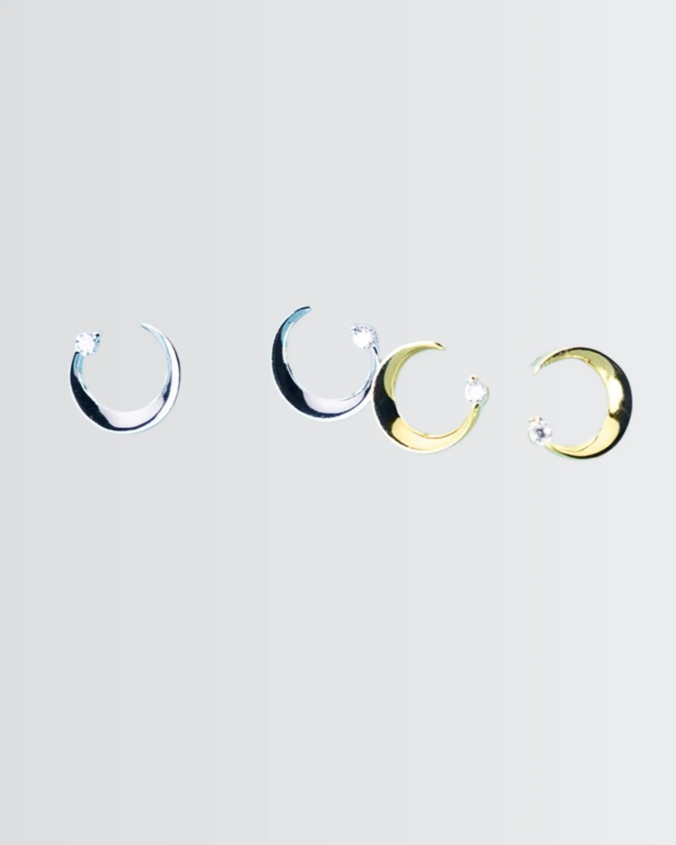 Wear The Curve Minimal Studs -  Silver Earrings by BLINGLANE
