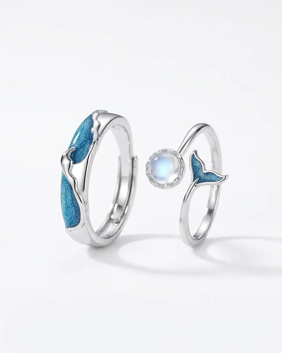 Wild Like The Sea Love Bands -  Silver Ring by BLINGLANE