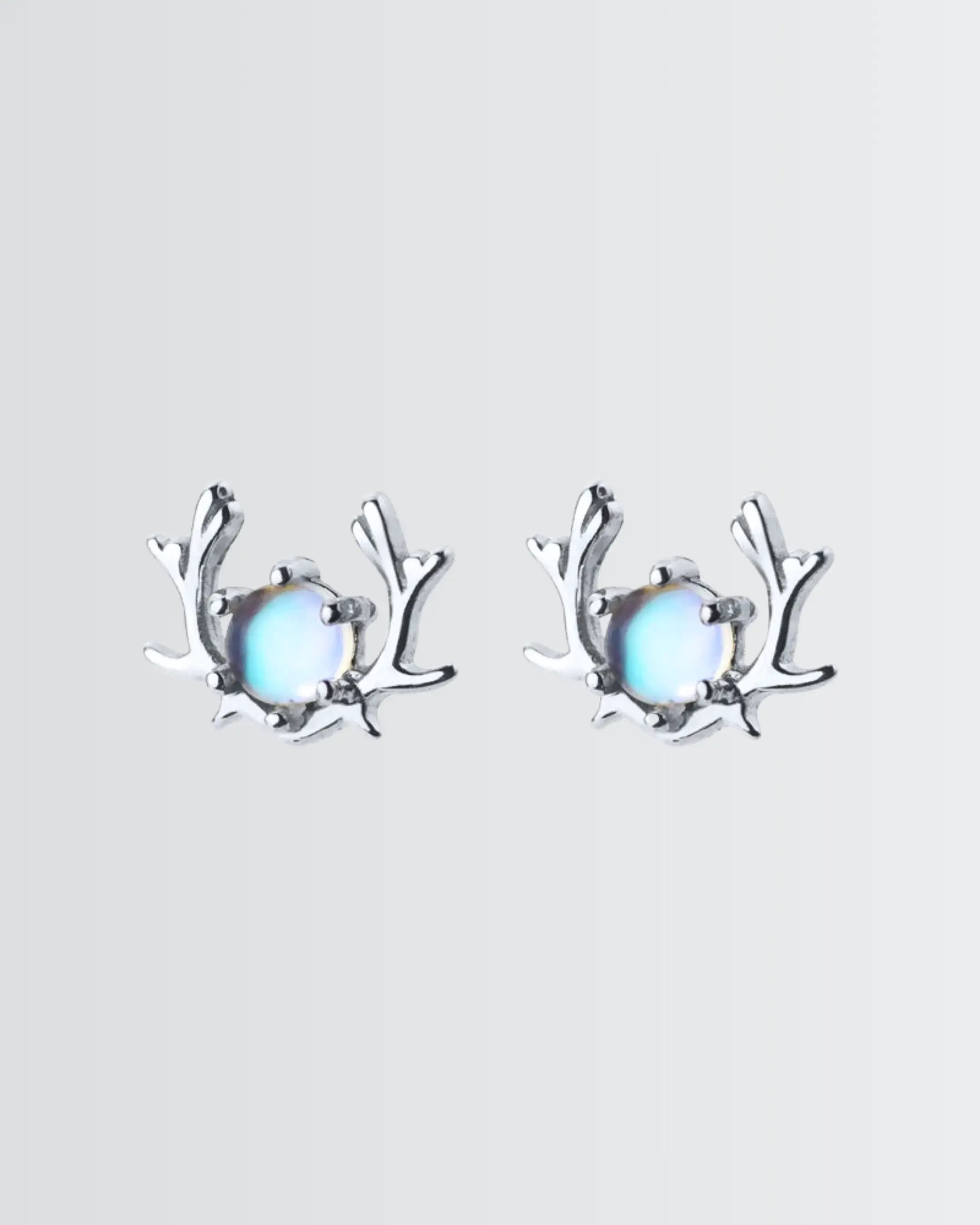Wildlight Antlers Tiny Studs -  Silver Earrings by BLINGLANE