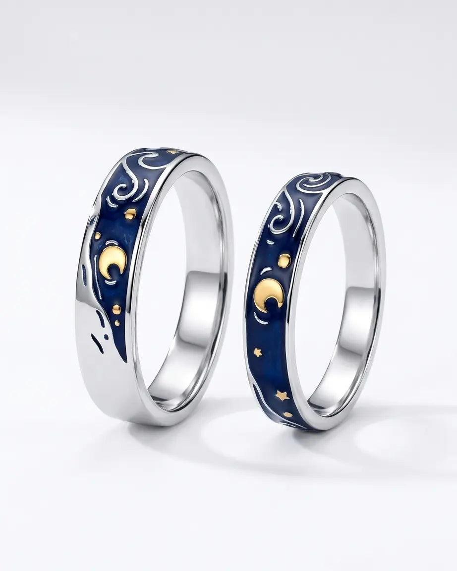 You Are My Dreamy Night Forever Love Bands -  Silver Rings by BLINGLANE