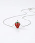 Yummy Strawberry Minimal Necklace -  Silver Necklace by BLINGLANE