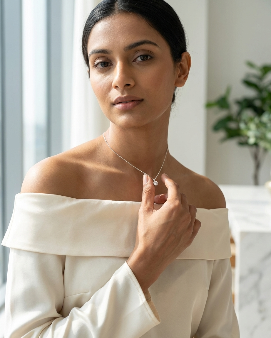 Minimal Solitaire Necklace