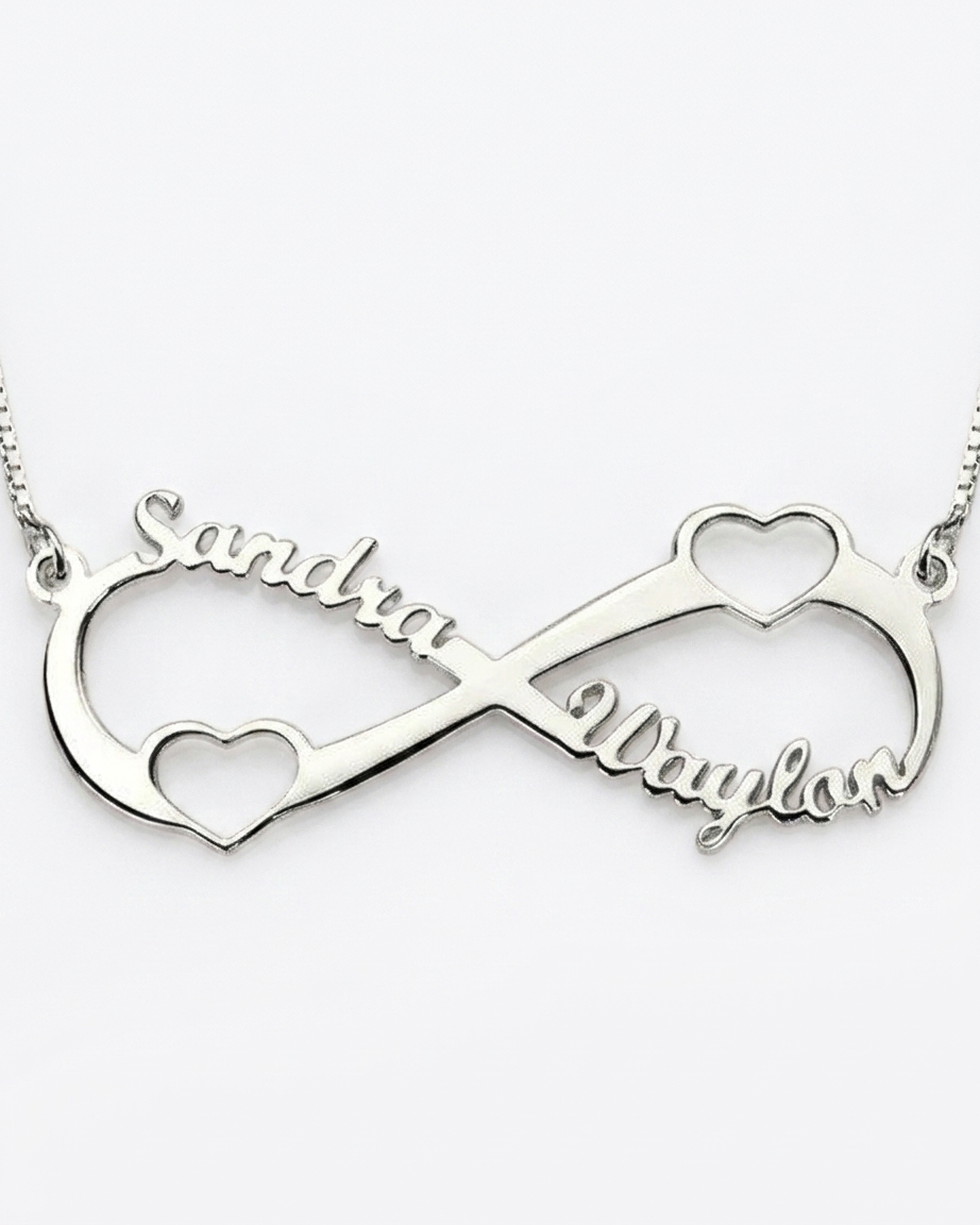 Personalize Your Names Infinity Heart Necklace - jewellery by BLINGLANE