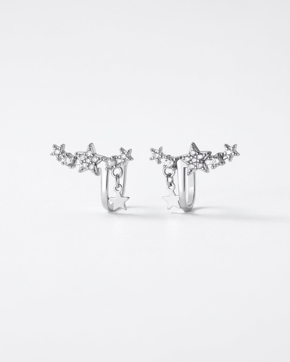 Starlit Curve Ear Cuffs