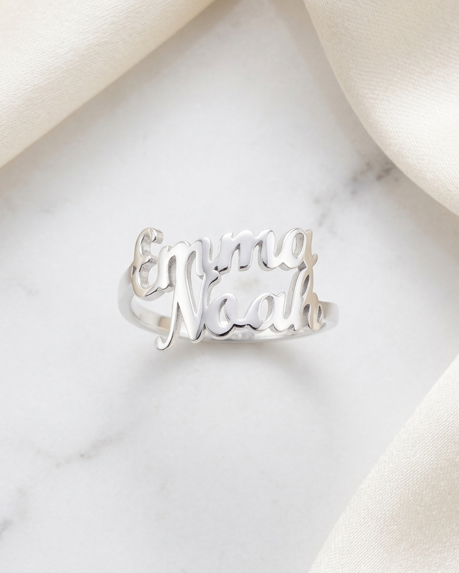 Personalize Two Names Ring - jewellery by BLINGLANE