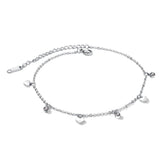 Tiny Heart & Solitaire Anklet - Blinglane