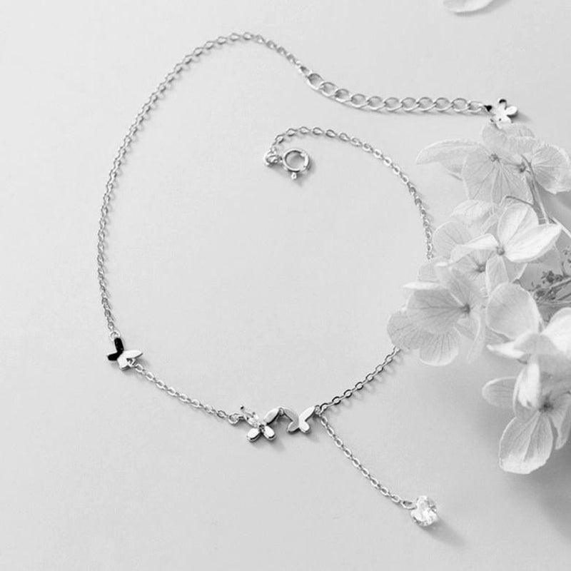 Twinkling Butterflies Minimal Anklet - Blinglane